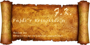 Fejér Krisztián névjegykártya